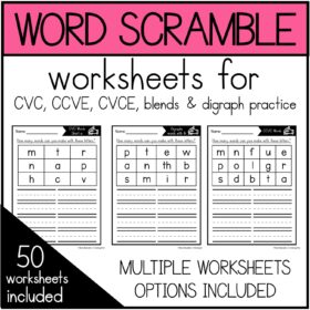 Word Scramble - Phonics Practice Worksheets