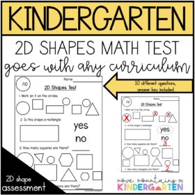 Kindergarten 2D Shapes Math Assessment