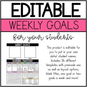 Editable Student Weekly Goals