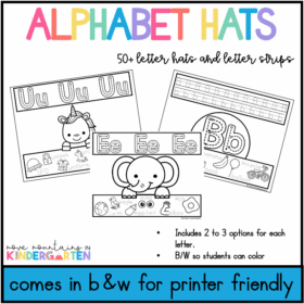 Alphabet Coloring and Tracing Hats