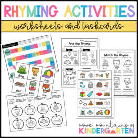Rhyming Activities- Worksheets, Games, and Centers