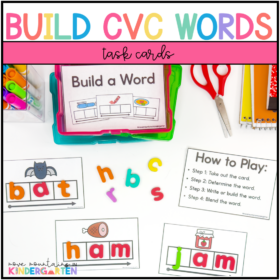 Build the CVC Words– Task Cards for Kindergarten and First Grade