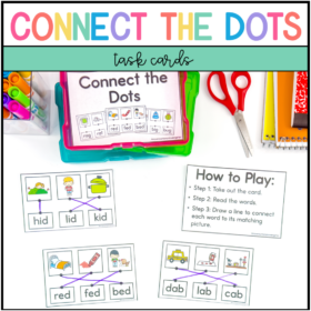 Connect the Dots- CVC Task Cards for Kindergarten and First Grade