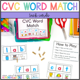Match the CVC Word– Task Cards for Kindergarten and First Grade
