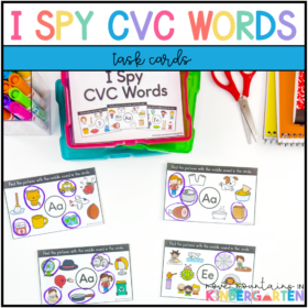 I Spy CVC Words– Task Cards for Kindergarten and First Grade