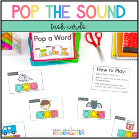 Pop the Sound–CVC Word Task Cards for Kindergarten and First Grade