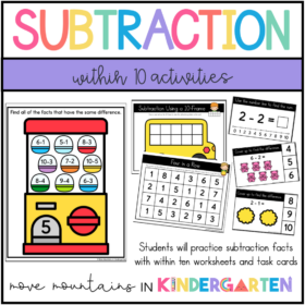 Subtraction Within 10 Activities