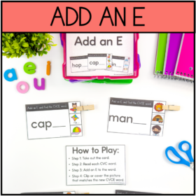 Add an E-CVCE Task Cards for Kindergarten and First Grade