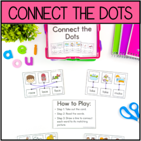 Connect the Dots -CVCE Task Cards for Kindergarten and First Grade