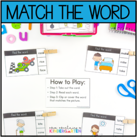 Match the Word- CVCE Task Cards for Kindergarten and First Grade