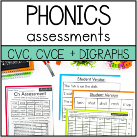 Phonics Assessment Bundle: CVCE, CVC, and Digraphs