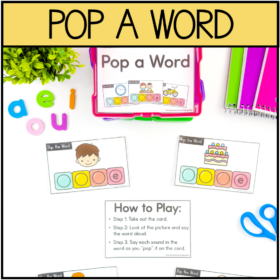 Pop the Word- CVCE Task Cards for Kindergarten and First Grade