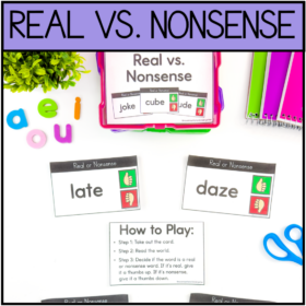 Real VS. Nonsense -CVCE Task Cards for Kindergarten and First Grade