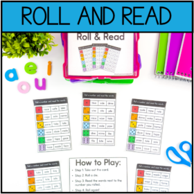 Roll and Read- CVCE Task Cards for Kindergarten and First Grade