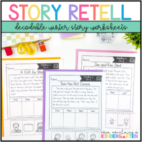 Winter Decodable Story Sequencing Worksheets