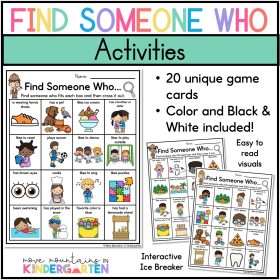 Find Someone Who, Back To School Games Activities