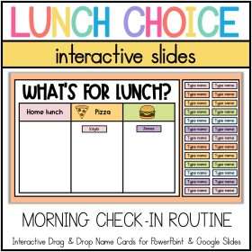 Lunch Choice Board Slides - Pastel Classroom Decor Theme