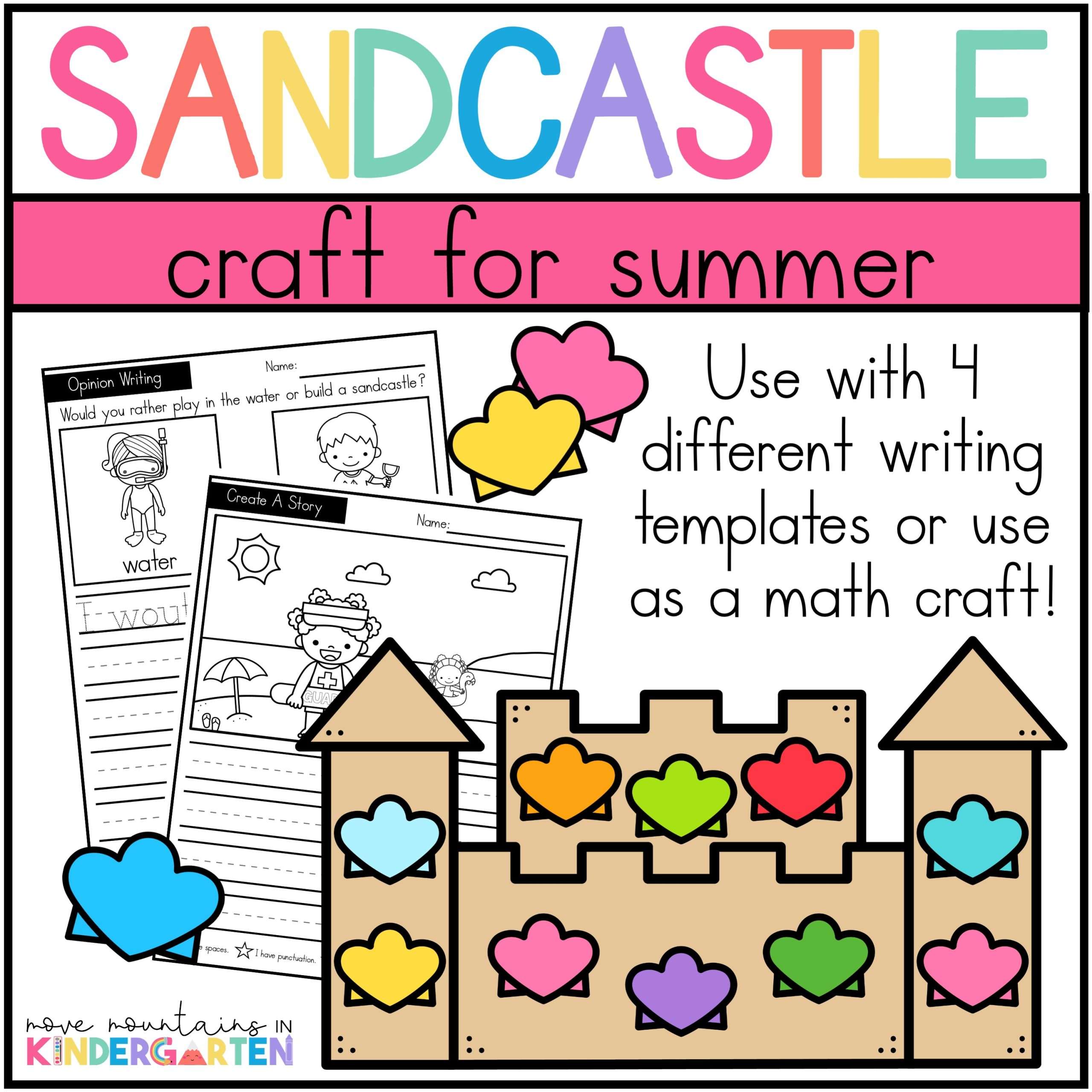 Build a Sandcastle Writing Craft Summer Project, Kindergarten 1st Grade